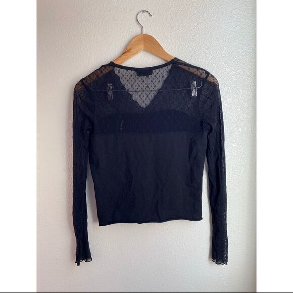 EXPRESS | 90s Vintage Long Sleeve Mesh Blouse - Picture 3 of 5